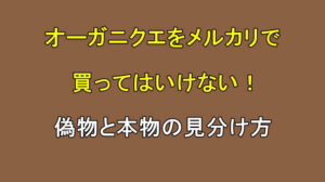 オーガニクエをメルカリで買ってはいけない理由や偽物の見分け方を解説
